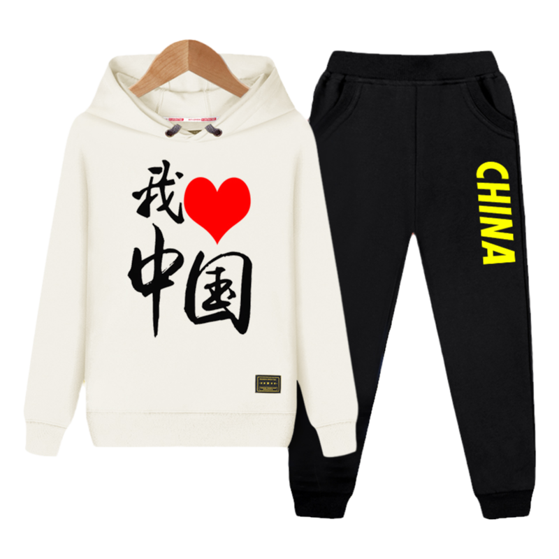 儿童红色学校连帽卫衣春季表演服