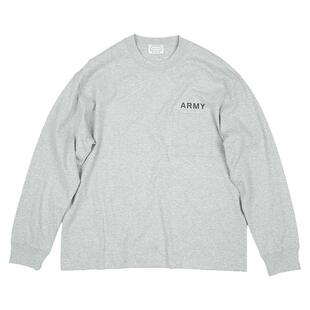 小溪原创美式复古重磅纯棉ARMY印花长袖T恤阿美咔叽内搭打底衫INS