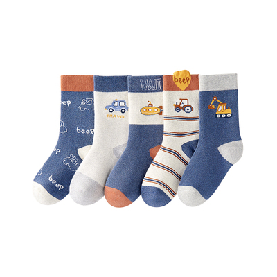 加绒加厚儿童袜子纯棉男童秋冬款