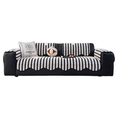 皮沙发劳伦斯沙发坐垫直排盖布巾