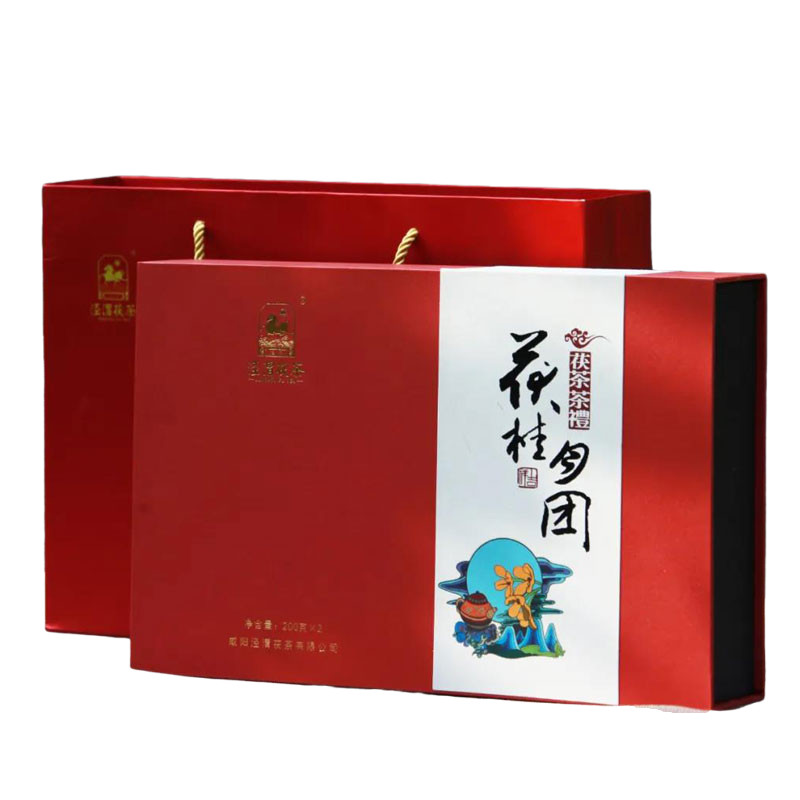 泾渭茯茶茯桂月团陕西官茶特产黑茶西安伏茶推荐正品泾阳金花茯砖