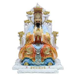 玉帝王母神像汉白玉叠染铜彩玉皇大帝王母娘娘天公西王母供奉摆件