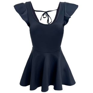 不知年华-W小调连体保守遮肚显瘦露背性感裙式新款温泉游泳衣女