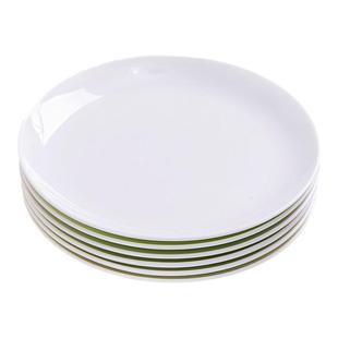 景德镇纯白骨瓷盘子6个装家用圆形菜盘简西餐盘约陶瓷8寸浅盘套装