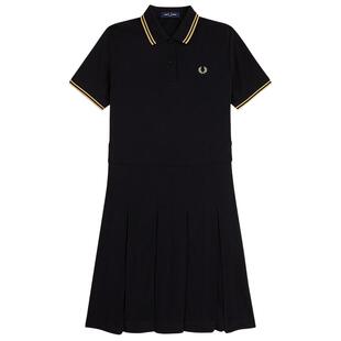 FRED PERRY女装polo领短袖连衣裙2026夏季新款青春时尚褶裥裙短裙