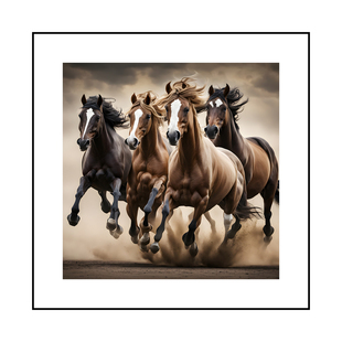 书房装饰画现代简约骏马到成功挂画办公室客厅卧室风水壁画小众画