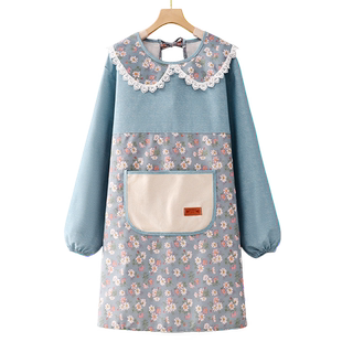 纯棉围裙家用厨房2025新款网红长袖做饭商用餐饮专用罩衣工作服女