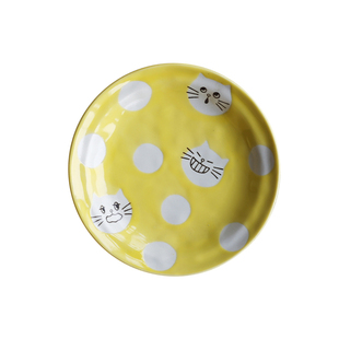 日式手绘可爱猫咪小盘子点心小碟子调料碗小吃碟调味小碗