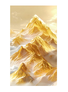 新中式日照金山招财玄关客厅装饰