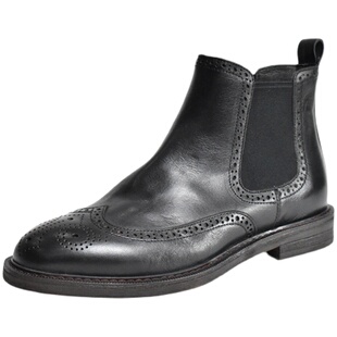 /有皮里有毛里/英伦大码真皮布洛克皮靴商务正装切尔西靴男短靴