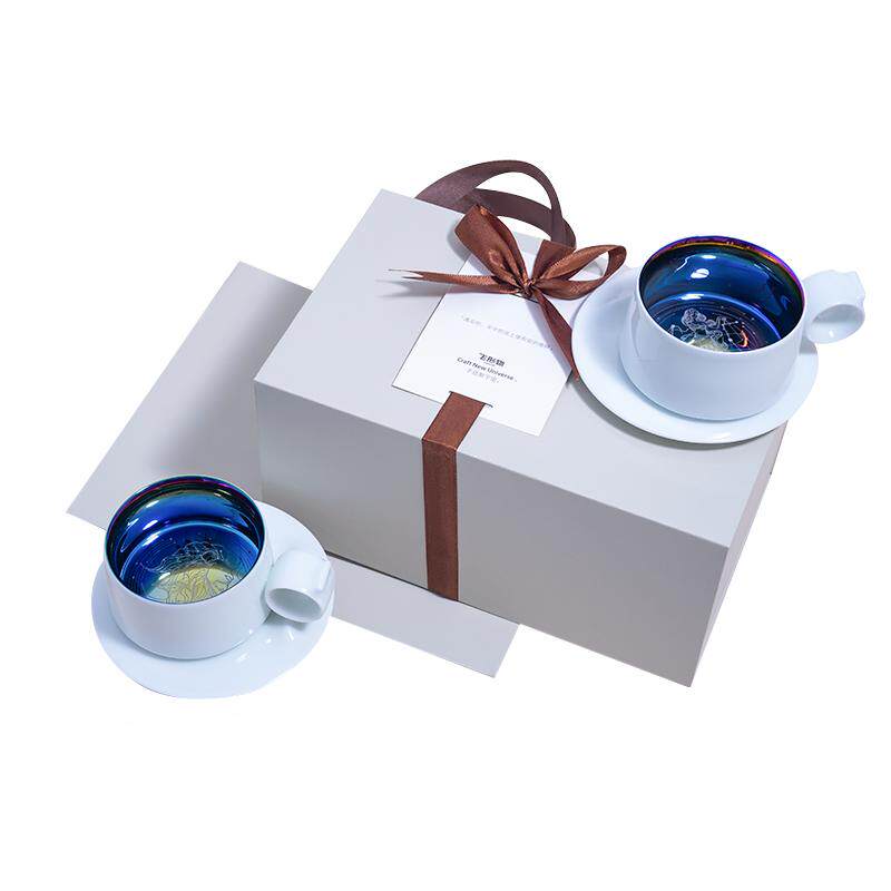 飞形物ringcup十二星座咖啡对杯碟情侣套装礼物礼盒