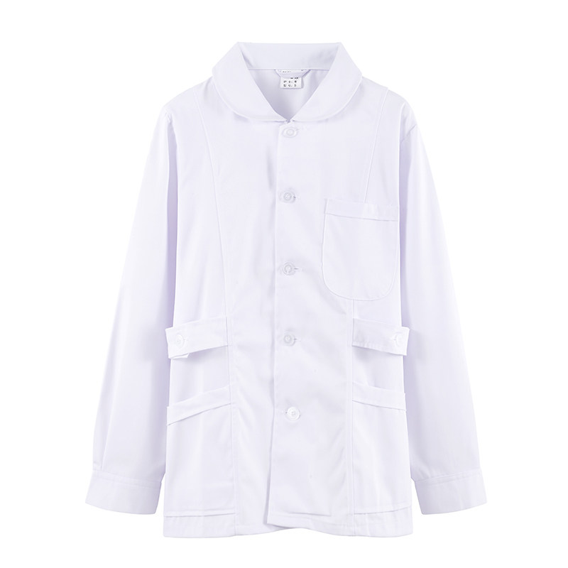 护士服长袖女分体套装短款偏襟立领大码女医生冬款蓝色两件套短袖