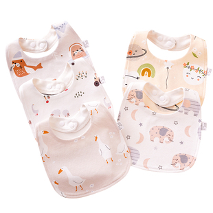U型纯棉婴儿口水巾新生儿防水围嘴男女宝宝用品围兜A类超柔软春秋