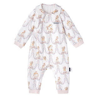 Domiamia宝宝夹棉连体衣婴儿睡衣秋冬款加厚保暖新生儿哈衣爬服