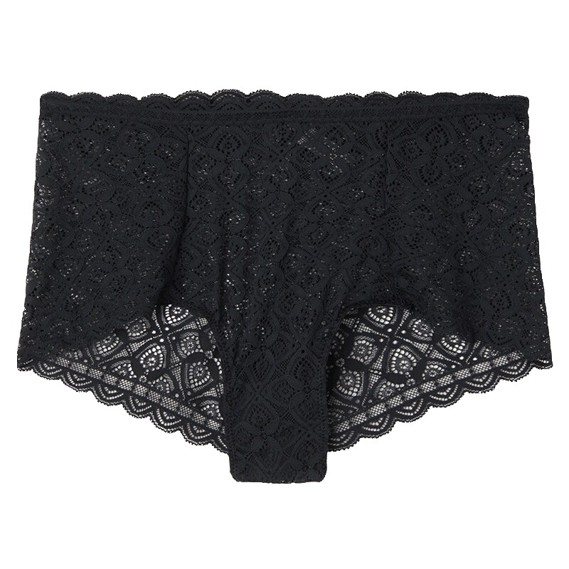 Intimissimi意舒漫蕾丝纯色全包臀女士时尚高腰平角内裤SCD97P