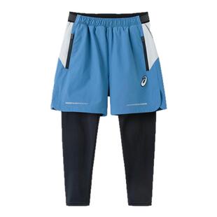 亚瑟士童装2025年春季新款儿童假两件运动裤男童速干裤黑色训练裤