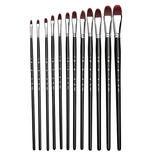 水粉丙烯油画水彩颜料笔套装尼龙鸭舌型圆头排笔刷子水粉丙烯油画水彩颜料美术生考试专用画笔画材