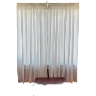 外贸特价清仓白纯色亚麻窗帘成品客厅落地窗纱帘卧室半透光不透人