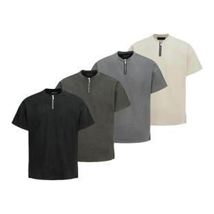 BEVAN UP(BV)Chamois Tee 麂皮轻奢感哑光 短廓形拉链短袖