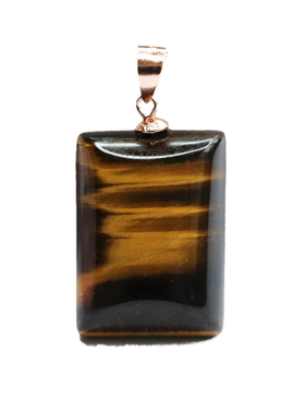 S925银镶虎眼石无事牌水晶项链勇气石平安牌男女吉祥纳福礼物饰品