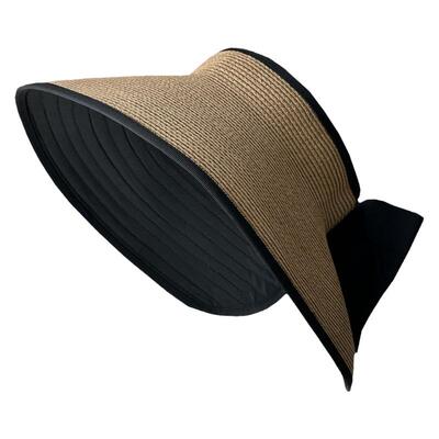 防晒草帽休闲女夏季大檐抗UV内衬