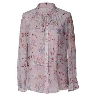 JAN AN NO 简爱诺印花桑蚕丝真丝小立领衬衫上衣女士春J960007SY