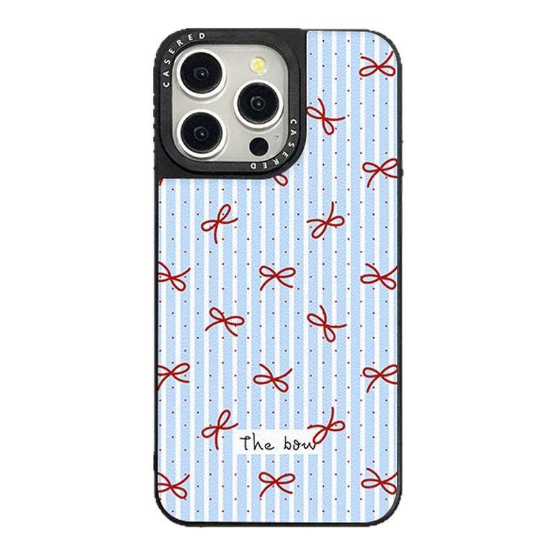 CASE联名条纹蝴蝶结适用于苹果16手机壳小米15华为mate70硅胶pura80新款iPhone13promax/12