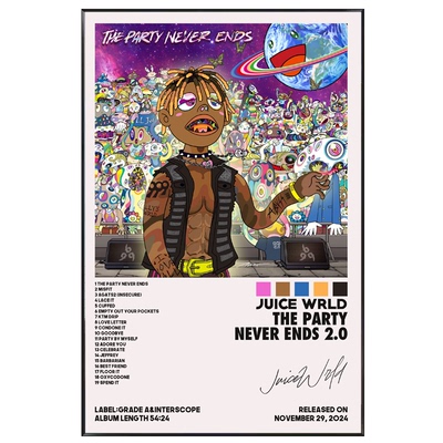 Juice Wrld朱斯沃尔德专辑封面挂画果汁哥说唱嘻哈音乐酒吧装饰图