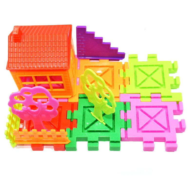 小孩子益智大号拼房插块积木称斤