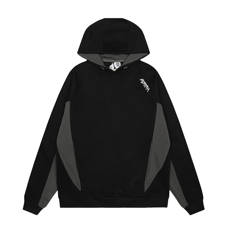 Mertra Hoodie美潮复古高街撞色拼接刺绣休闲宽松加绒连帽卫衣ins