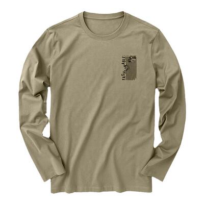 MrBu布先生长袖t恤男款圆领绿色