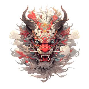 龙图腾汽车国潮个性创意电动车贴纸摩托车装饰划痕遮挡贴遮盖防水