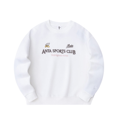 安踏卫衣女秋冬季圆领宽松长袖T恤针织套头女士打底衫奥特莱斯