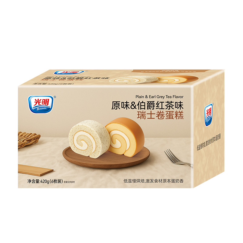 光明瑞士卷动物奶油甜品盒子蛋糕下午茶点心学生营养早餐面包整箱