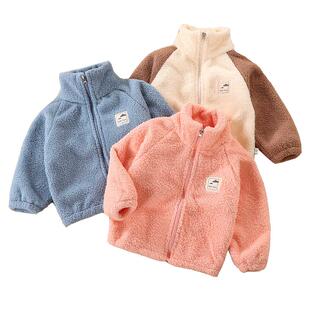 儿童云朵绒外套秋冬季新款加绒加厚保暖上衣宝宝双面绒外穿家居服