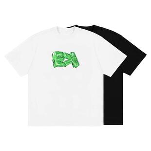 EK/EVILKNIGHT 春夏黑白印花索罗娜基础百搭休闲打底圆领短袖T恤