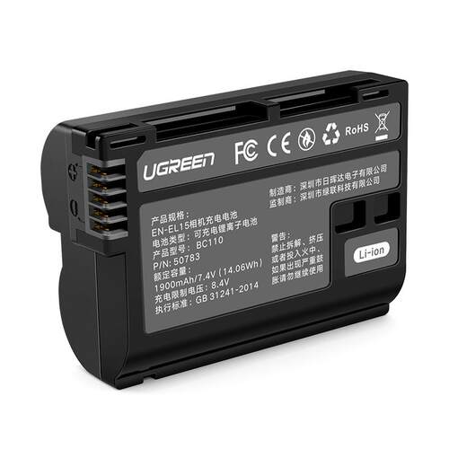 绿联EN-EL15/15C相机电池适用尼康Z5 Z5二代 Z6 Z63/62 ZF D7000 D7100 Z7 Z8 D610 D850微单反配件电池原装