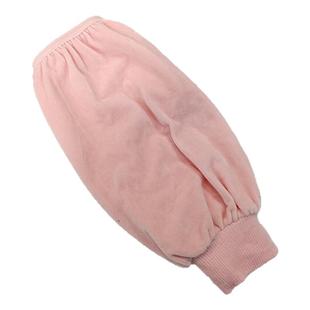 罗口袖套女秋冬羽绒服专用耐脏隐形大套袖男工作毛绒长护袖白灰紫