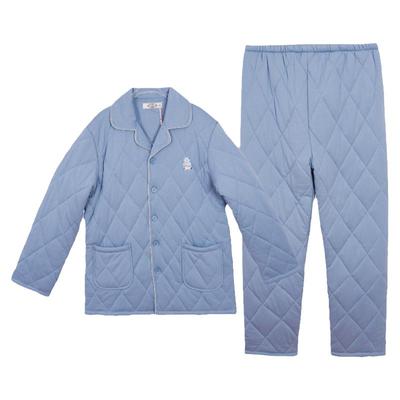 美标情侣三层加厚保暖夹棉睡衣套