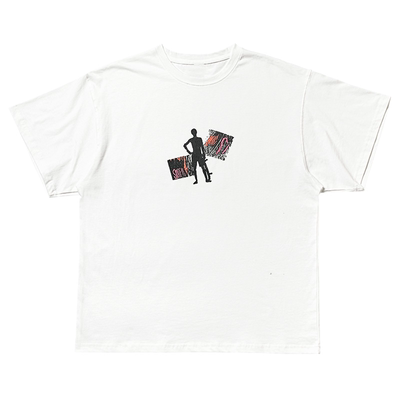 SHAK滑板美式复古极简街头潮搭风oversize下半身失踪短袖T恤纯棉