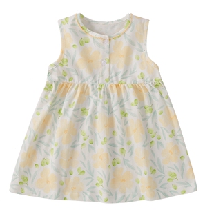 [A类抗菌]女童裙子夏季宝宝纯棉背心裙小童法式公主风儿童连衣裙