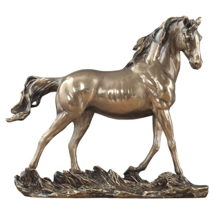 冷铸铜马摆件轻奢工艺品小精致马到成功摆设马上封侯发财马踏飞燕