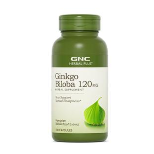GNC健安喜银杏叶精华胶囊120mg100粒补充脑营养银杏叶提取物