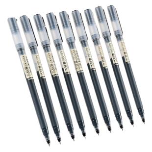 得力大容量中性笔巨能写1600m超长书写距离一体式0.5mm子弹头黑色碳素水笔办公签字笔学生考试用开学文具批发