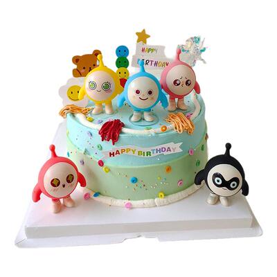 蛋仔派对公仔蛋糕装饰摆件