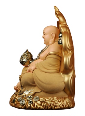 笑佛大肚弥勒佛菩萨神像宽体笑佛店铺招财全堂家用供奉树脂摆件