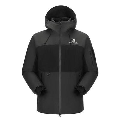 [鹅绒]骆驼冲锋衣男鹅绒羽绒服女热反射加绒加厚外套冬旅游滑雪服