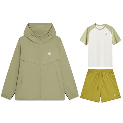 特步情侣休闲摸鱼套装三件套