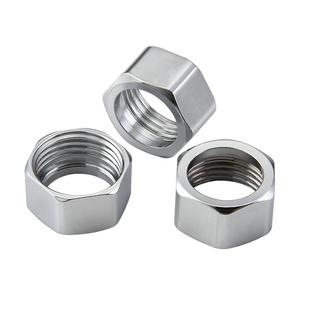304不锈钢波纹管配套螺帽 不锈钢铜镀铬螺母 4分/6分进出水管配件