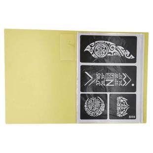 A4尺寸10页97张镂空模板文字元素海娜膏纹身果汁摆摊喷绘手绘画册